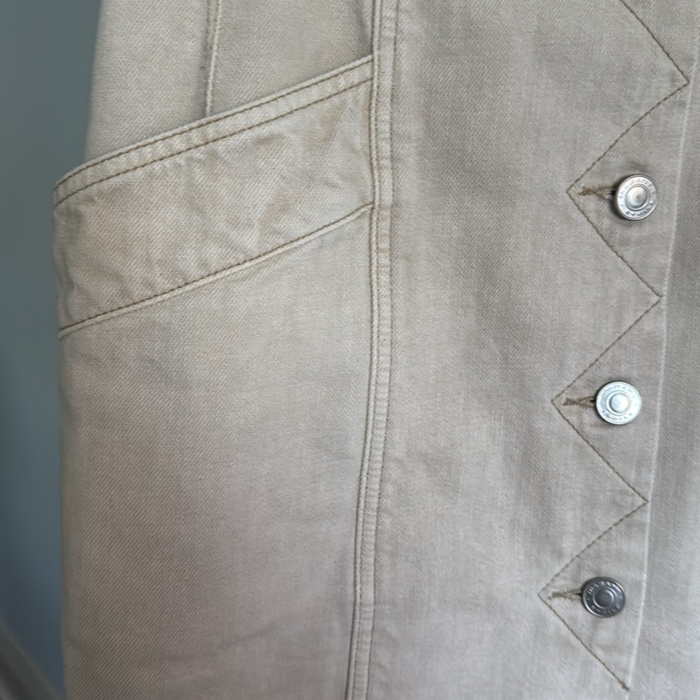 Isabel Marant Etoile Button-Front Beige Denim Ski… - image 3